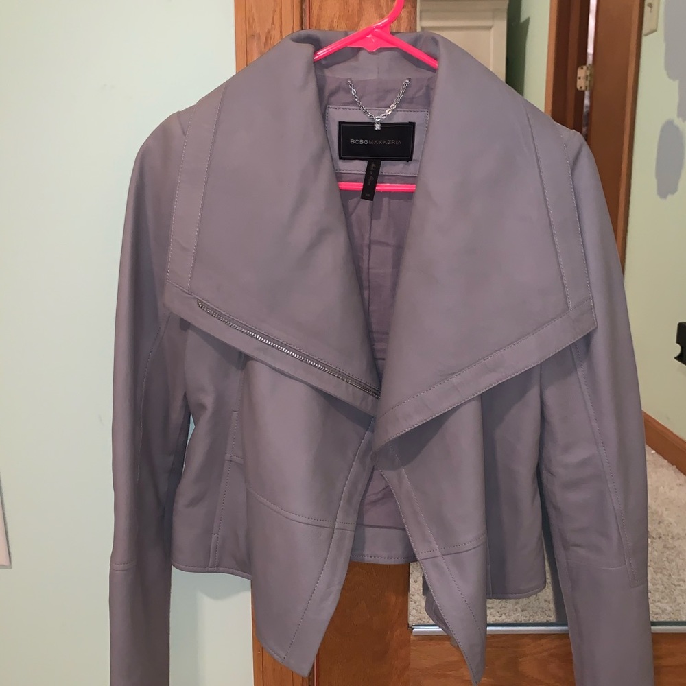Bcbg maxazria real leather jacket size xs